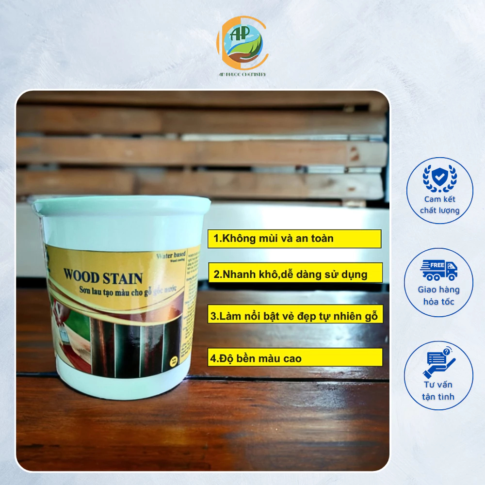 Sơn lau gỗ gốc nước,sơn lau gỗ hệ nước,Wood Stain,Sơn gỗ hệ nước
