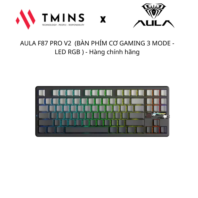 AULA F87 PRO V2  (BÀN PHÍM CƠ GAMING 3 MODE - LED RGB ) - Hàng chính hãng