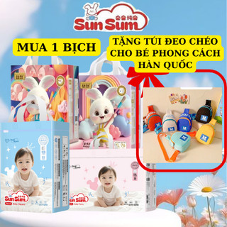 [TẶNG TÚI ĐEO CHÉO CHỮ M] Tã sunsum thương hiệu tã Hàn Quốc ngày và đêm cho bé size NB - 4L