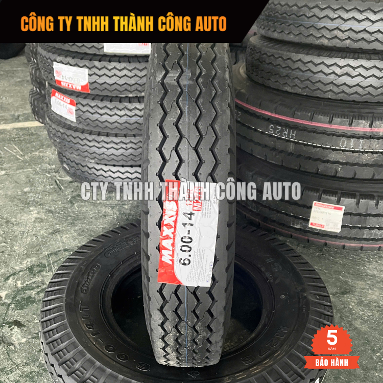 [BỘ] Lốp 6.00-14 MAXXIS XUÔI + Săm SOBEK- Lốp trước K2700 kèm ruột - Lốp tải 600-14 12PR M276