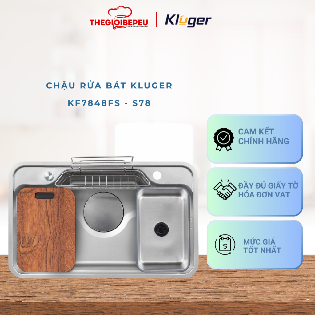 Chậu rửa bát Kluger KF7848FS – S78 TAKA Series phong cách Nhật Bản.