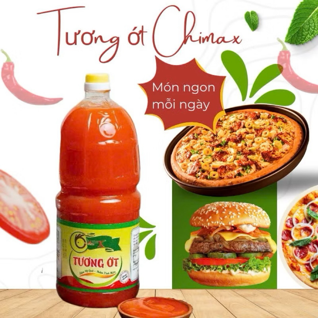 Combo 5 can tương ớt chimax 2 lít