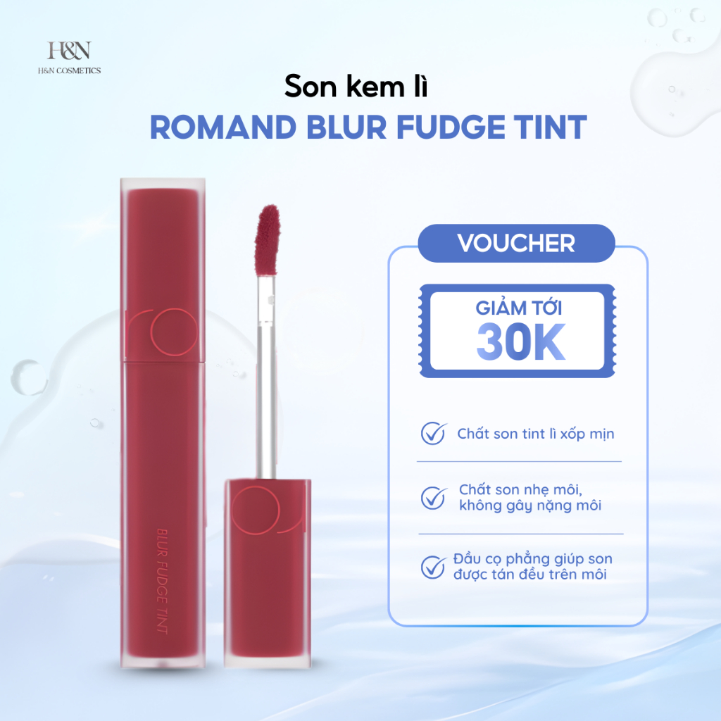 [Hàn Quốc] Son Kem Lì Mềm Môi Romand Blur Fudge Tint 03 04 08 5g