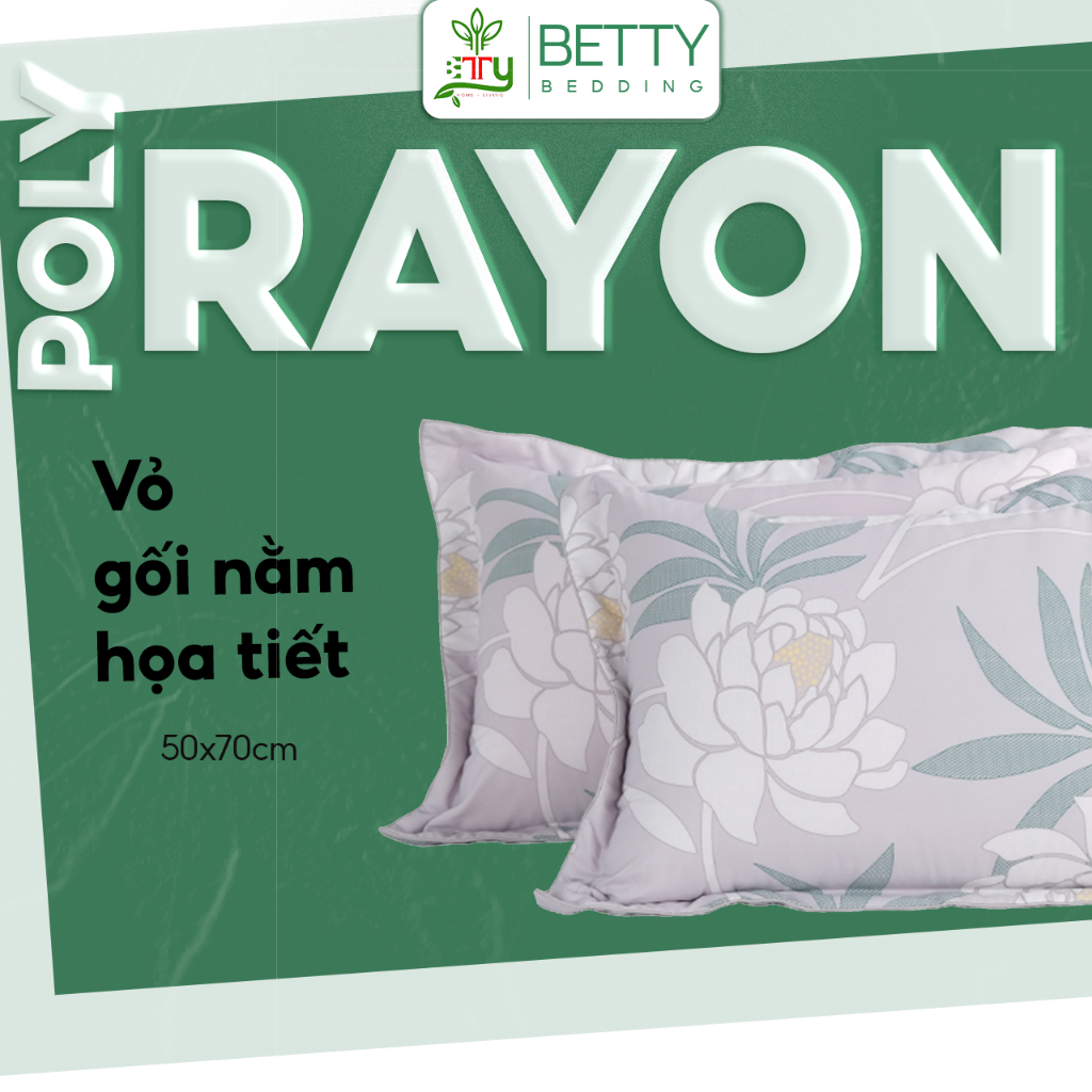 Vỏ Gối Nằm Betty Bedding Họa Tiết Tencel, Size 50x70cm