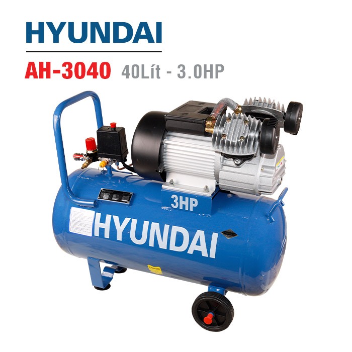 Máy nén khí trực tiếp Hyundai AH-3040 - Dung tích 40L, Công suất 3.0HP, Lưu lượng 220 lít/phút
