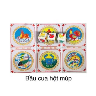 Bộ Cờ Bầu Cua Hột Múp – Bàn giấy,  Xúc Xắc To, bộ cờ giải trí cùng gia đình và ban bè