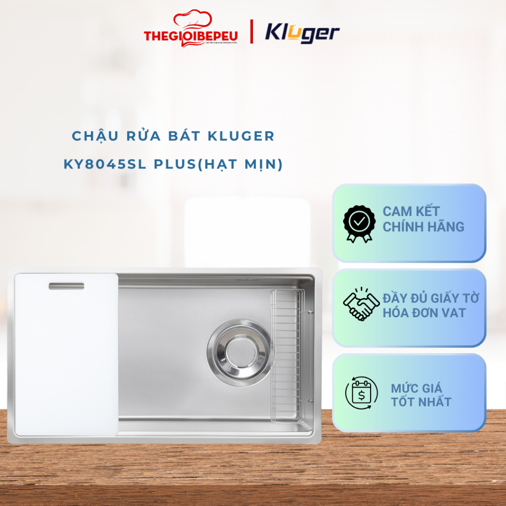 Chậu rửa bát Kluger KY8045SL bề mặt hạt mịn
