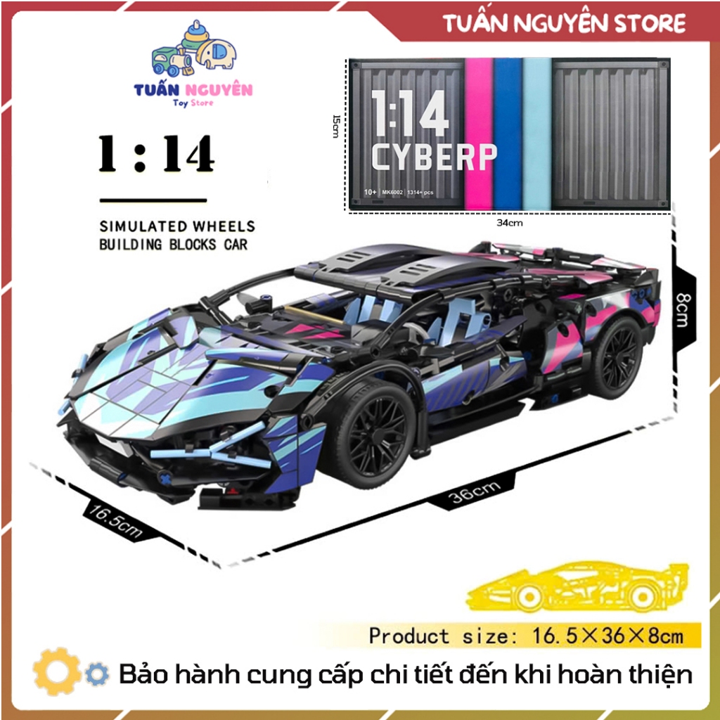 【2026】Mô hình đồ chơi lắp ráp ô tô siêu xe tỷ lệ 1:14 Đồ chơi lắp ráp trí tuệ cho trẻ Quà cho trẻ em