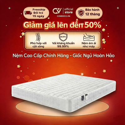 CONOCO Nệm Lò Xo Túi Hybrid  15cm - Đệm Cao Cấp Chuẩn Khách Sạn, Nâng Đỡ Tối Ưu, Không Rung Lắc