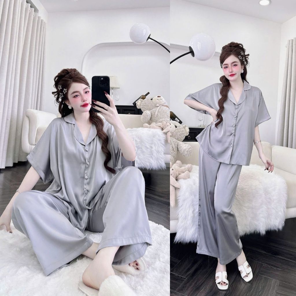 Đồ Ngủ Pijama Bigsize MIKY, Đồ Ngủ Bigsize lụa Latin cao cấp mềm mại xinh xắn f < 70KG tay cánh dơi M09 | BigBuy360 - bigbuy360.vn