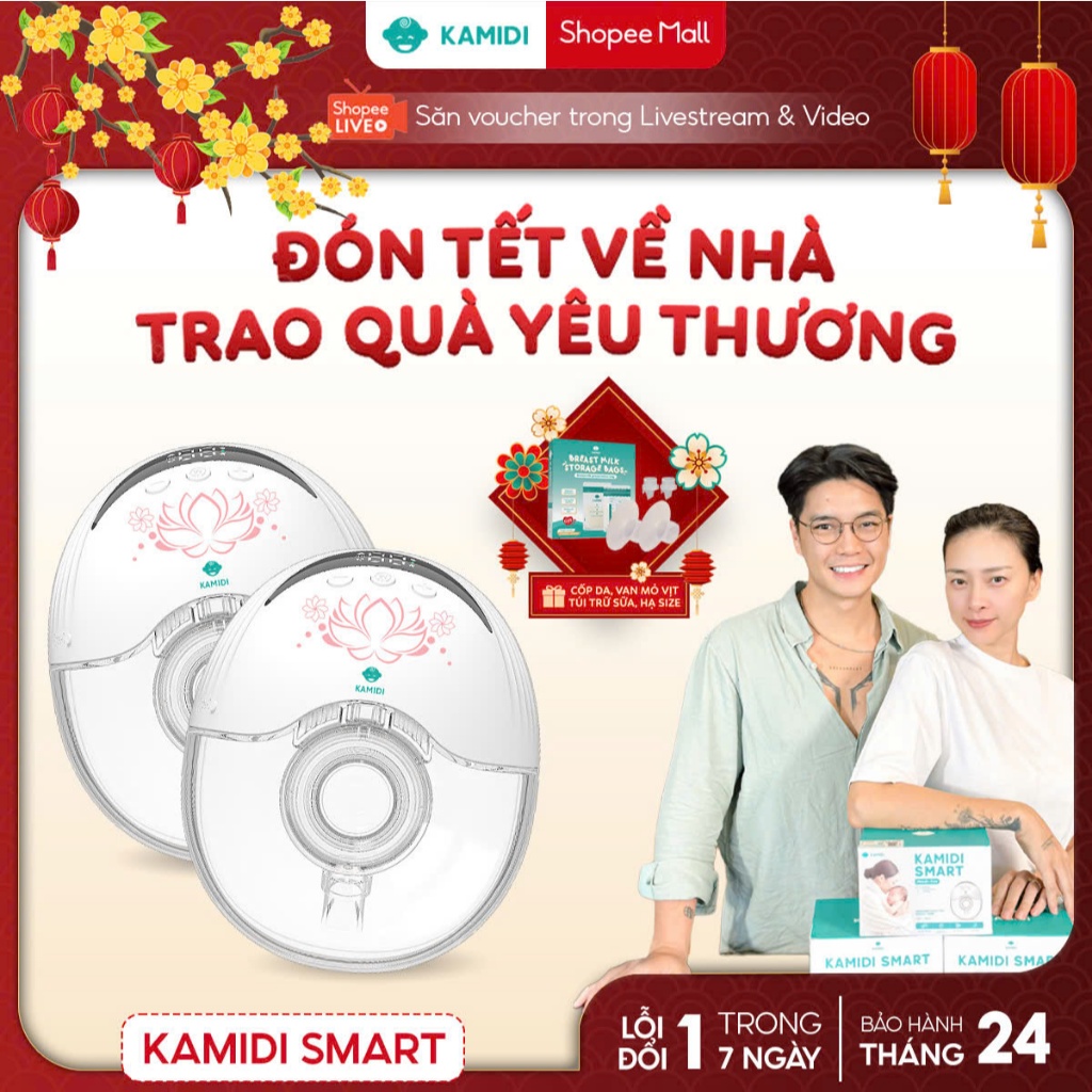 Máy Hút Sữa Rảnh Tay Kamidi Smart Hút Êm Hút Kiệt Máy Hút Sữa Không Dây Kích Sữa Hiệu Quả 4 Chức Năng