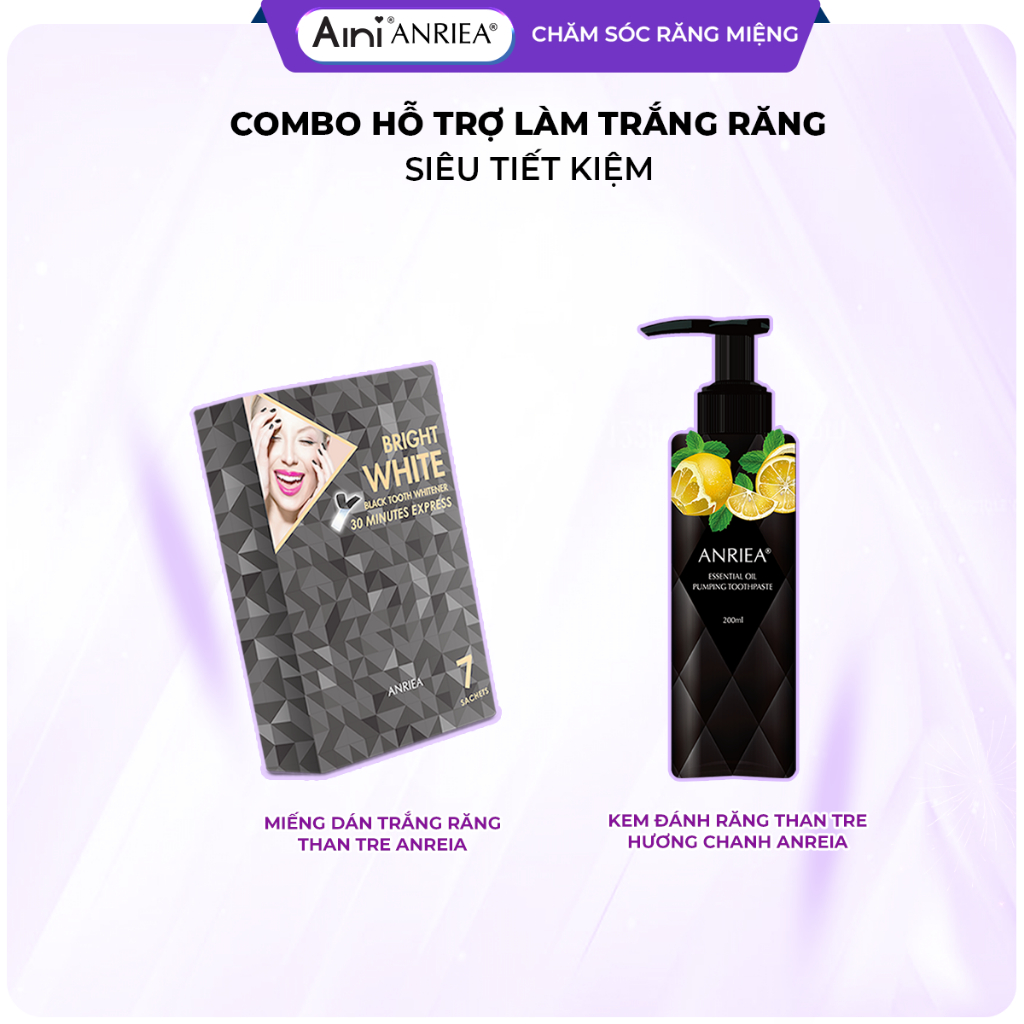 Combo trắng răng an toàn chăm sóc hơi thở thơm mát tại nhà ANRIEA