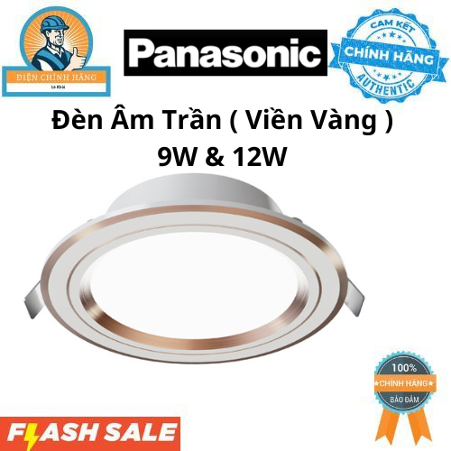Đèn Âm Trần Panasonic ( Viền Vàng ) ( 9W & 12W ) NNV76130YE1A Chính Hãng Panasonic