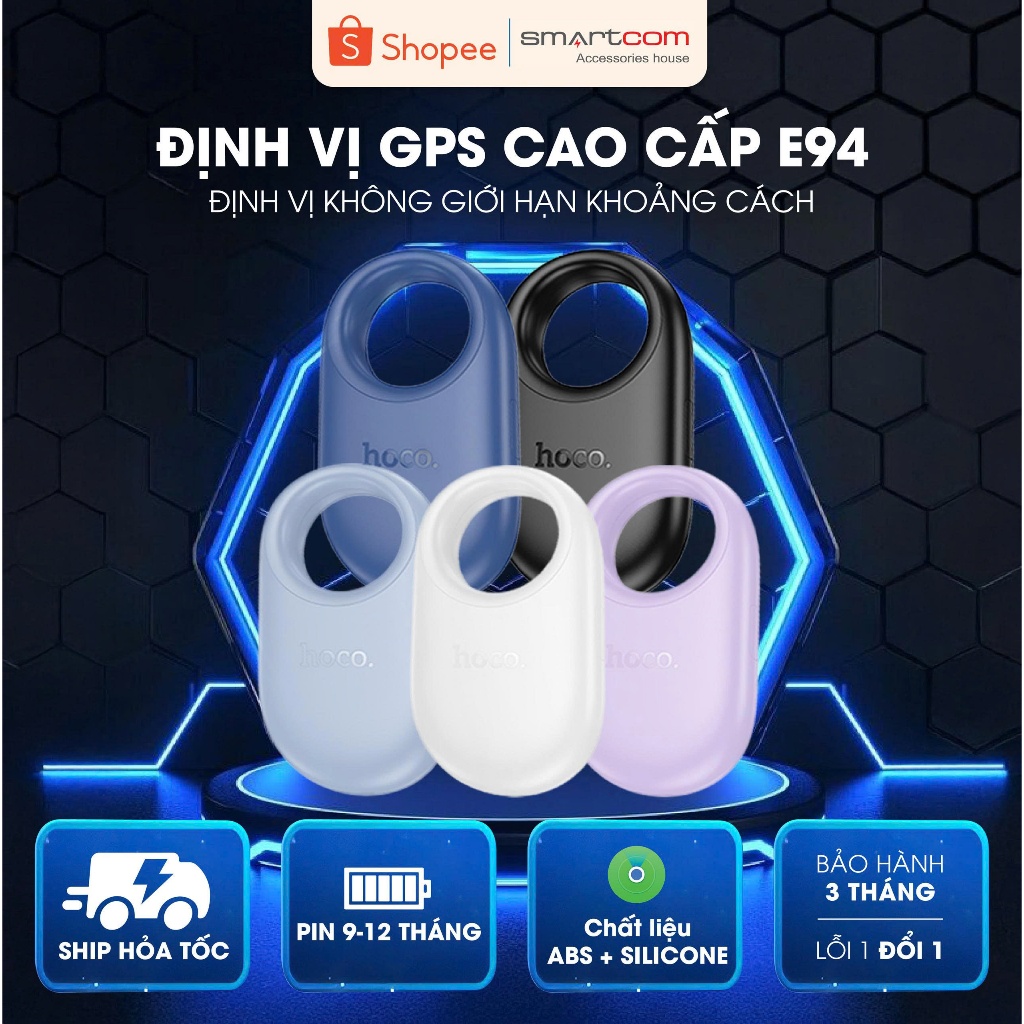 Thiết bị định vị cho iPhone  Hoco E94 [Pin trâu - Nhiều màu - Nhỏ gọn] Tương thích với Apple Find My