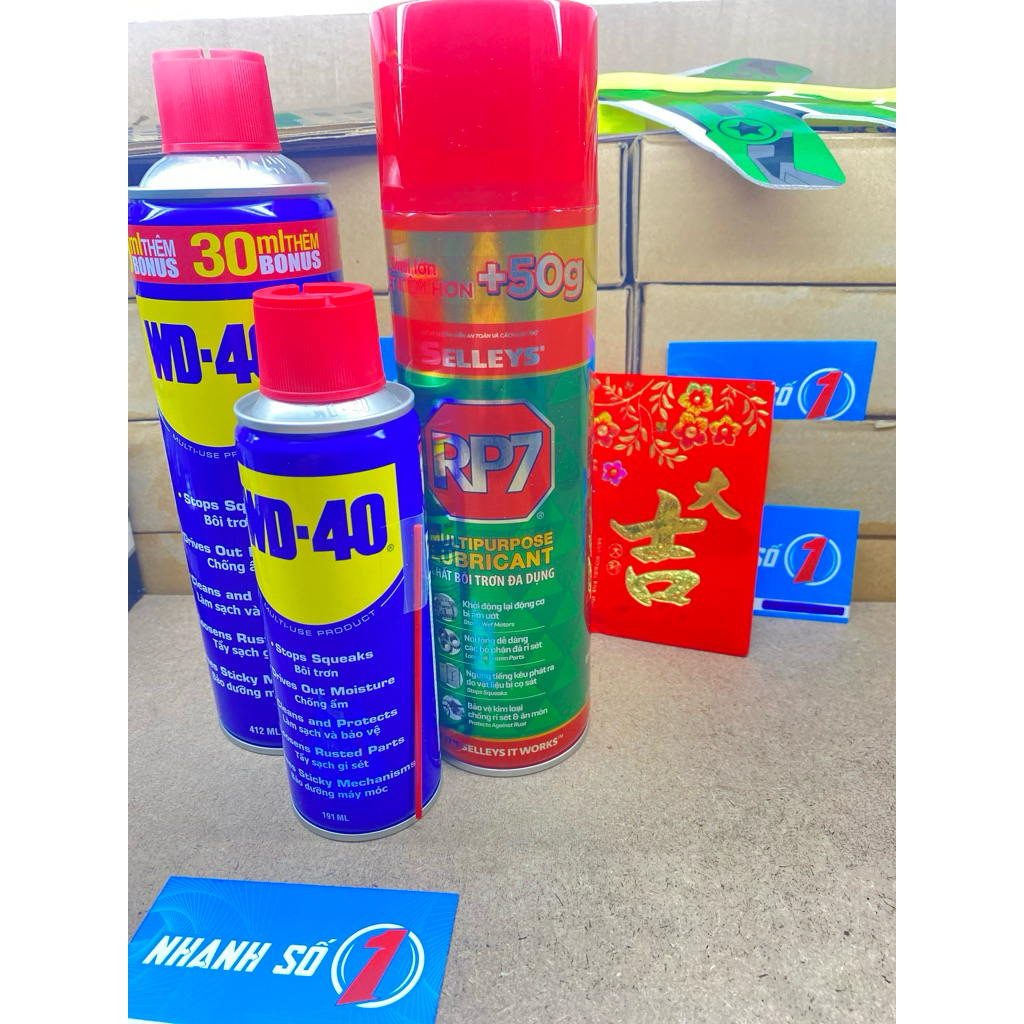 Chất Bôi Trơn Đa Dụng RP7, WD-40 Lớn, Nhỏ Hàng Chính Hãng