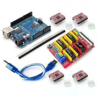 Combo Arduino Uno R3 Dán + Shield Uno R3 + 4 Module A4988 V1