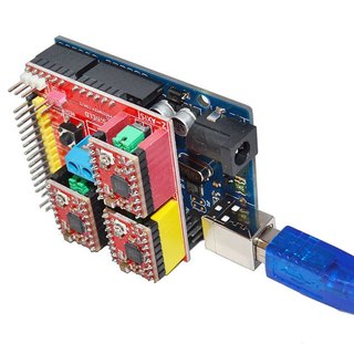 Combo Arduino Uno R3 Dán + Shield Uno R3 + 4 Module A4988 V1