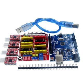 Combo Arduino Uno R3 Dán + Shield Uno R3 + 4 Module A4988 V1