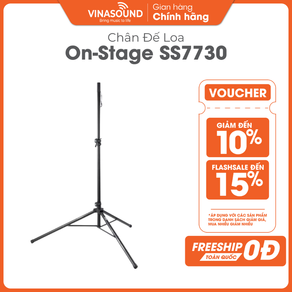 Chân Đế Loa On-Stage SS7730 Chính Hãng | Tripod Điều Chỉnh Cao 112 – 203 cm, Tải 73 kg Cho Loa PA & 