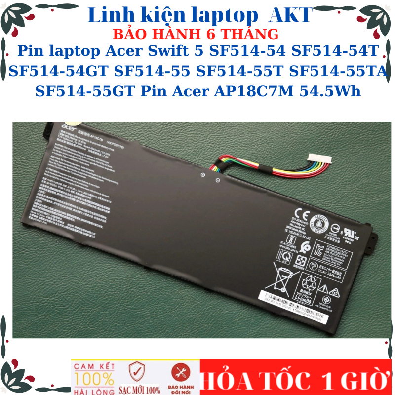 Pin laptop Acer Swift 5 SF514-54 SF514-54T SF514-54GT SF514-55 SF514-55T SF514-55TA SF514-55GT Pin A