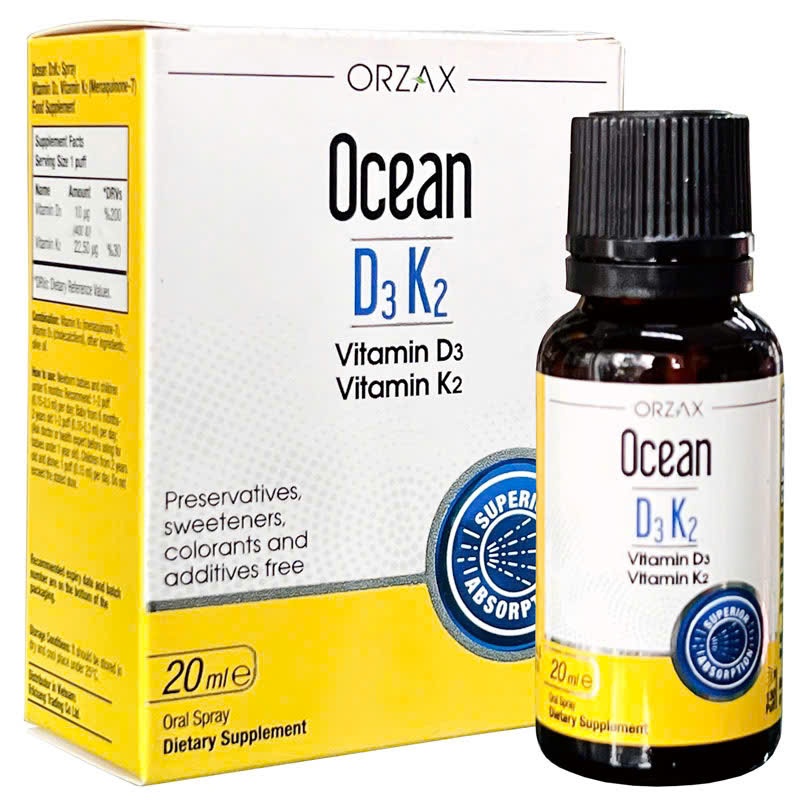 Xịt Ocean D3K2 CHAI 20ML FOR 125 DAYS DIMAO SPRAY D3 DẠNG XỊT HỌNG