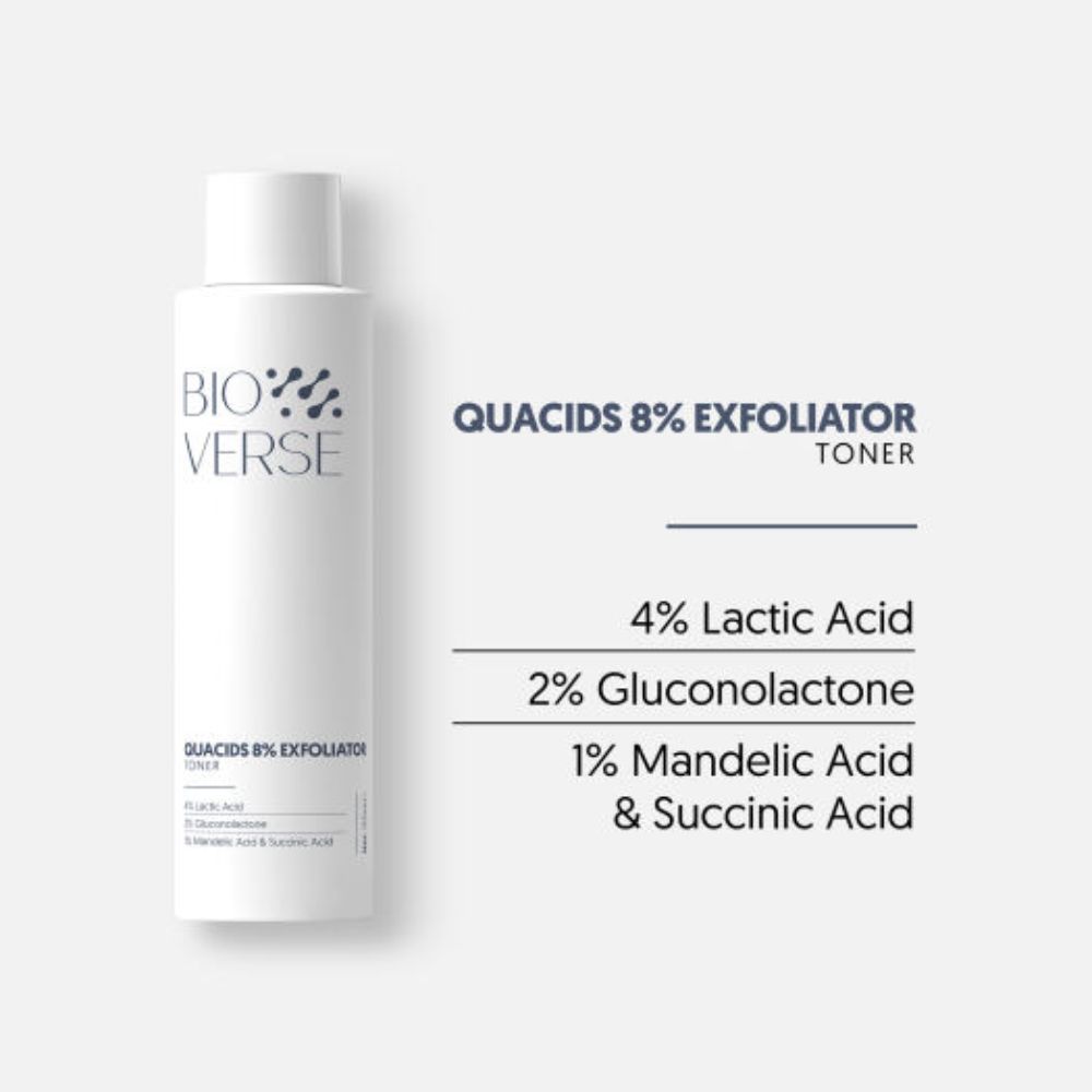 Ảnh 2 của Toner Bioverse Quacids 8% Exfoliator tẩy da chết hóa học, giúp làm sạch, tái tạo, giảm mụn.