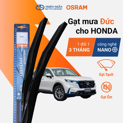 Cặp gạt mưa cho xe HONDA, chính hãng OSRAM thương hiệu Đức, có lớp phủ NANO