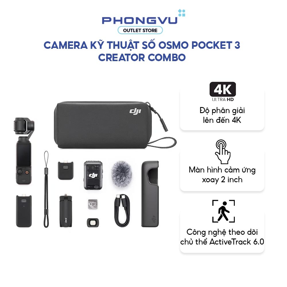 Camera Osmo Pocket 3 Creator Combo - Cảm Biến 1" CMOS - 4K/120fps - Bảo Hành 12 Tháng Chính Hãng