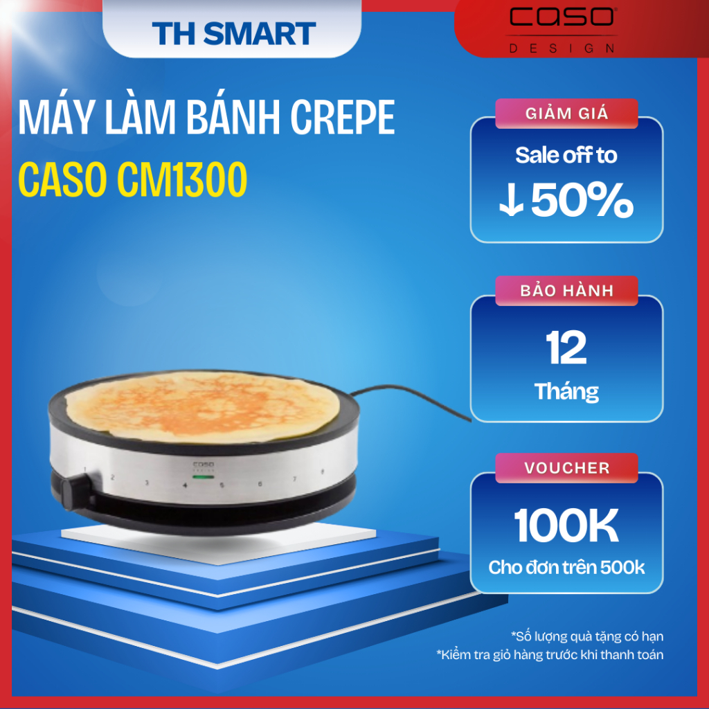 Máy Làm Bánh Crepe CASO CM1300 1300W Đường Kính 33cm