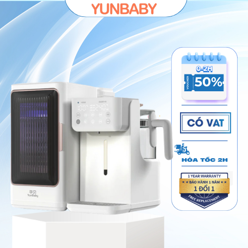 Máy Tiệt Trùng UVC Auto YunBaby + Đun nước pha sữa + Rót tự động X26, Bảo hành 3 năm