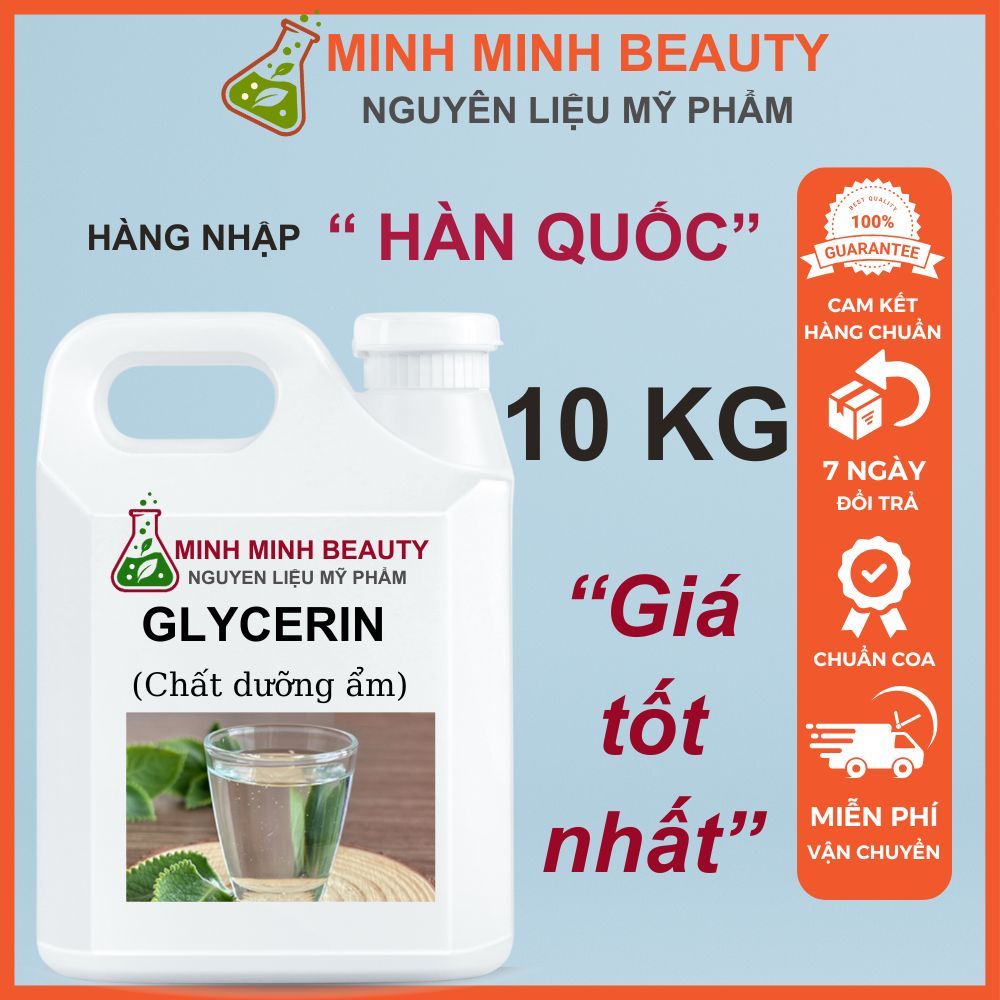 𝐂𝐚𝐧 𝟏𝟎𝐊𝐆 𝐆𝐥𝐲𝐜𝐞𝐫𝐢𝐧 Thực Vật Nguyên Chất 99,7% –  Chất Dưỡng Ẩm, Nguyên Liệu Mỹ Phẩm & Handmade