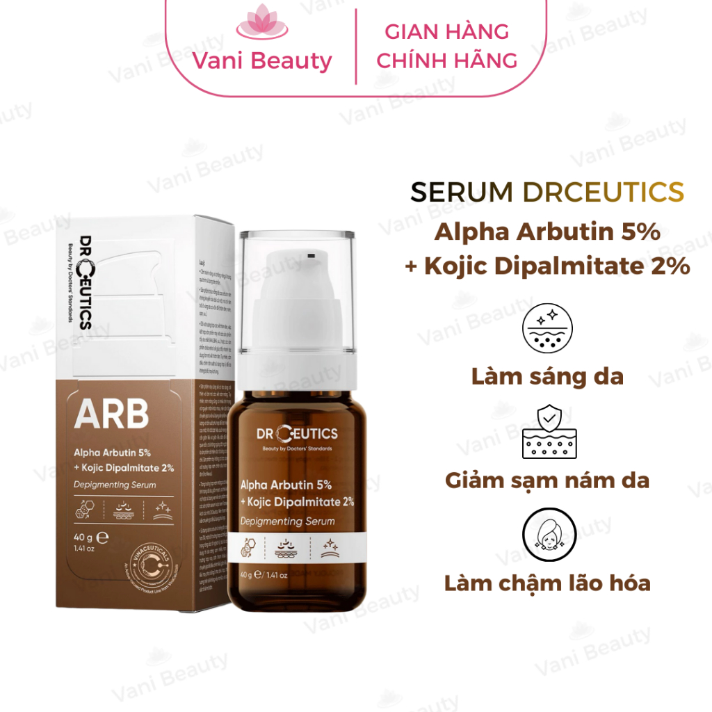 Serum DrCeutics Làm Sáng Da Mờ Nám Alpha Arbutin 5% Và Kojic Dipalmitate 2%