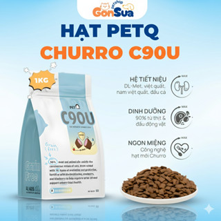 Hạt Cho Mèo PetQ Churro C90U, 90% Thịt Từ Động Vật,Bổ Sung DL-Met, Hỗ Trợ Sỏi Thận Tiết Niệu
