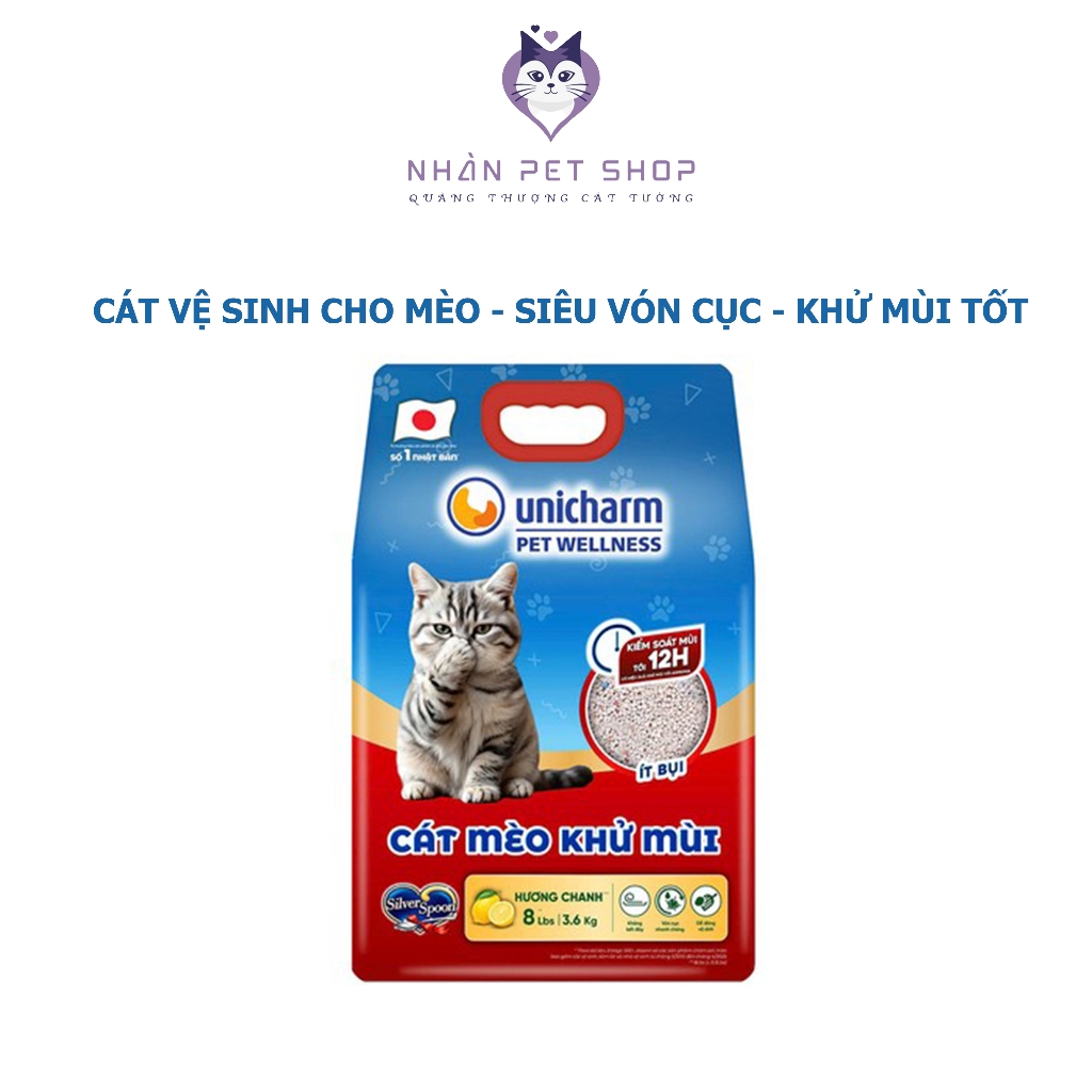 Cát vệ sinh cát mèo khử mùi Silver Spoon Unicharm Pet Wellness 8Lb-ZL2508 - Nhàn Pet Shop