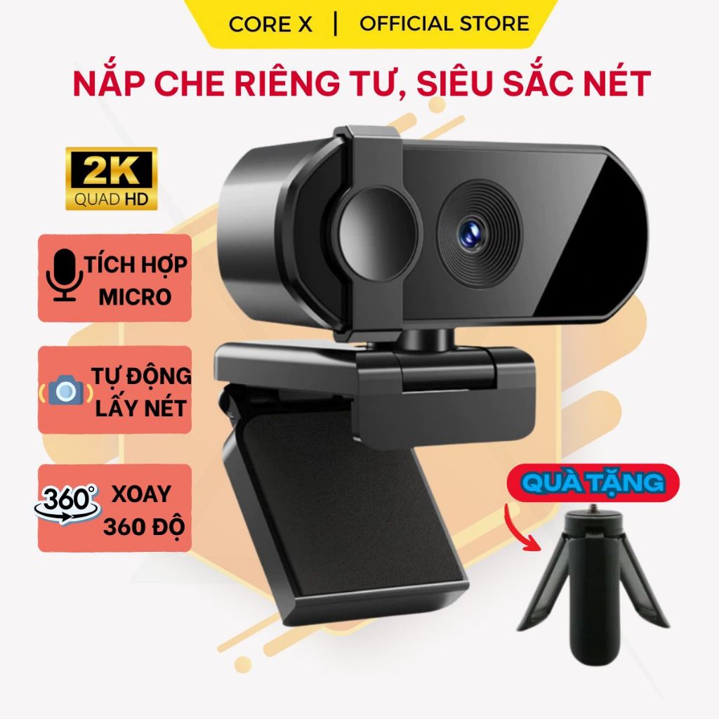 Webcam 4K 2K Livestream có Mic cho PC, Laptop, Trợ sáng cực tốt, webcam pc, cam máy tính pc, webcam 