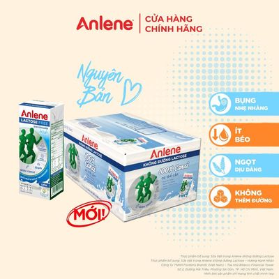 [SE] Thùng 18 hộp sữa Anlene không đường Lactose vị nguyên bản ( 18 x 180ml )