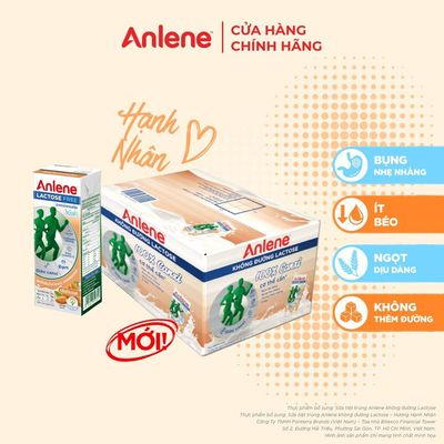 [SE] Thùng 18 hộp sữa Anlene không đường Lactose vị hạnh nhân ( 18 x 180ml )