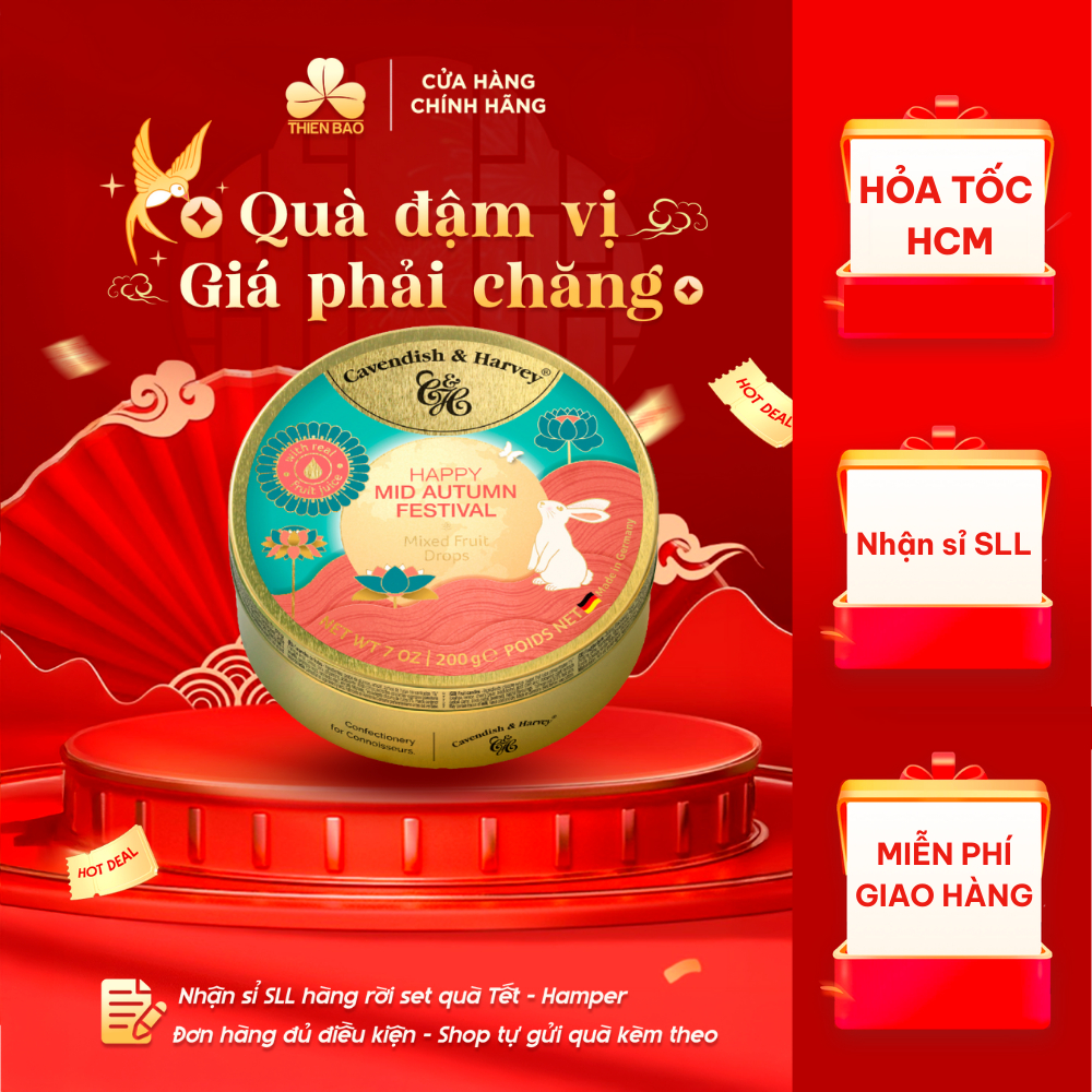 Kẹo Cavendish & Harvey Trung Thu - Happy Mid Autumn Festival - Mixed Fruit Drop 200g