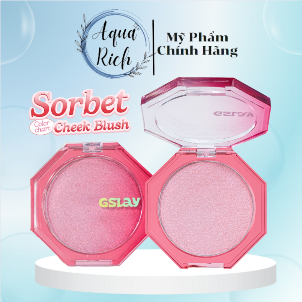 Má Hồng Kem Hoá Phấn GSLAY Sorbet Cheek Blush Thuần Chay Mịn Lì Và Nhũ Bắt Sáng Dễ Tán Bền Màu 5g