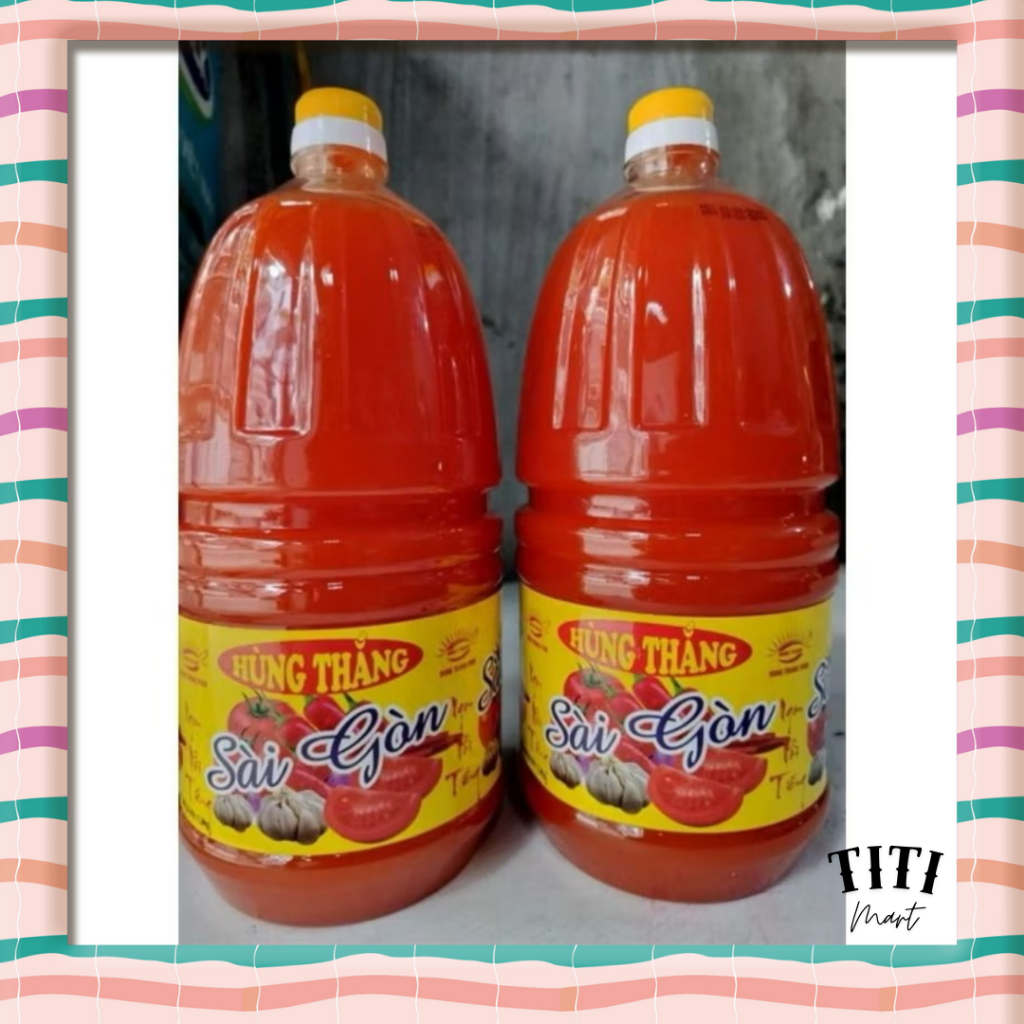 Sỉ thùng 6 can tương ớt, tương cà Sài Gòn Hùng Thắng 2l giá rẻ thơm ngon, date xa