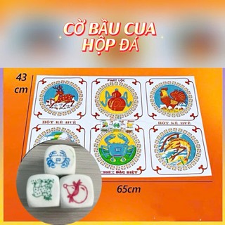 Bộ Cờ Bầu Cua Hột đá – Bàn giấy,  Xúc Xắc To, bộ cờ giải trí cùng gia đình và ban bè