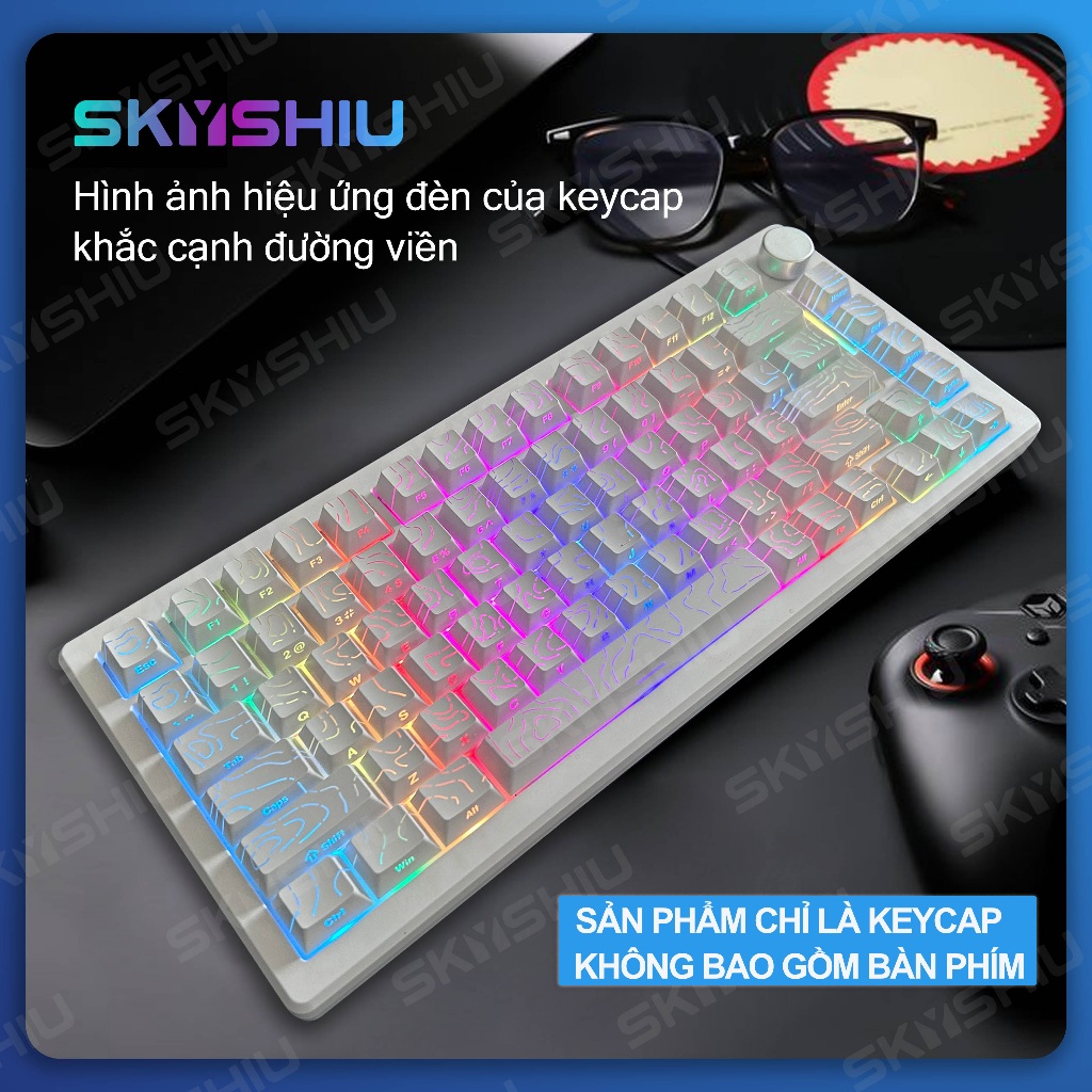 Keycap SKYSHIU pro 4.0 với thiết kế vân địa hình topographic PBT bền bỉ phù hợp cho bàn phím cơ | BigBuy360 - bigbuy360.vn