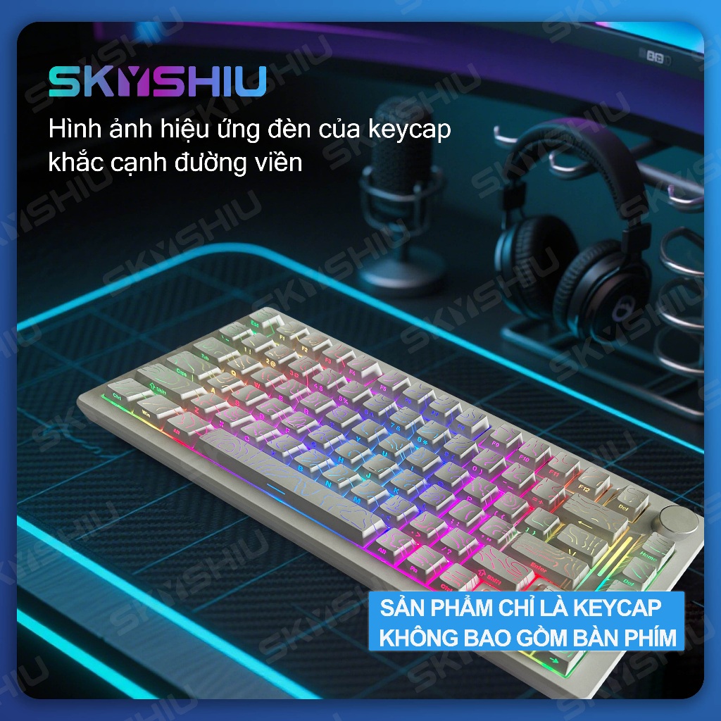 Keycap SKYSHIU pro 4.0 với thiết kế vân địa hình topographic PBT bền bỉ phù hợp cho bàn phím cơ | BigBuy360 - bigbuy360.vn