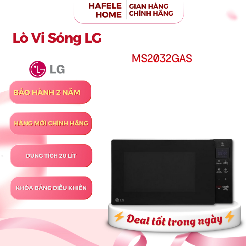 Lò Vi Sóng LG MS2032GAS – Dung Tích 20L – Thiết Kế Hiện Đại - Đèn Trong Khoang Lò - EEH
