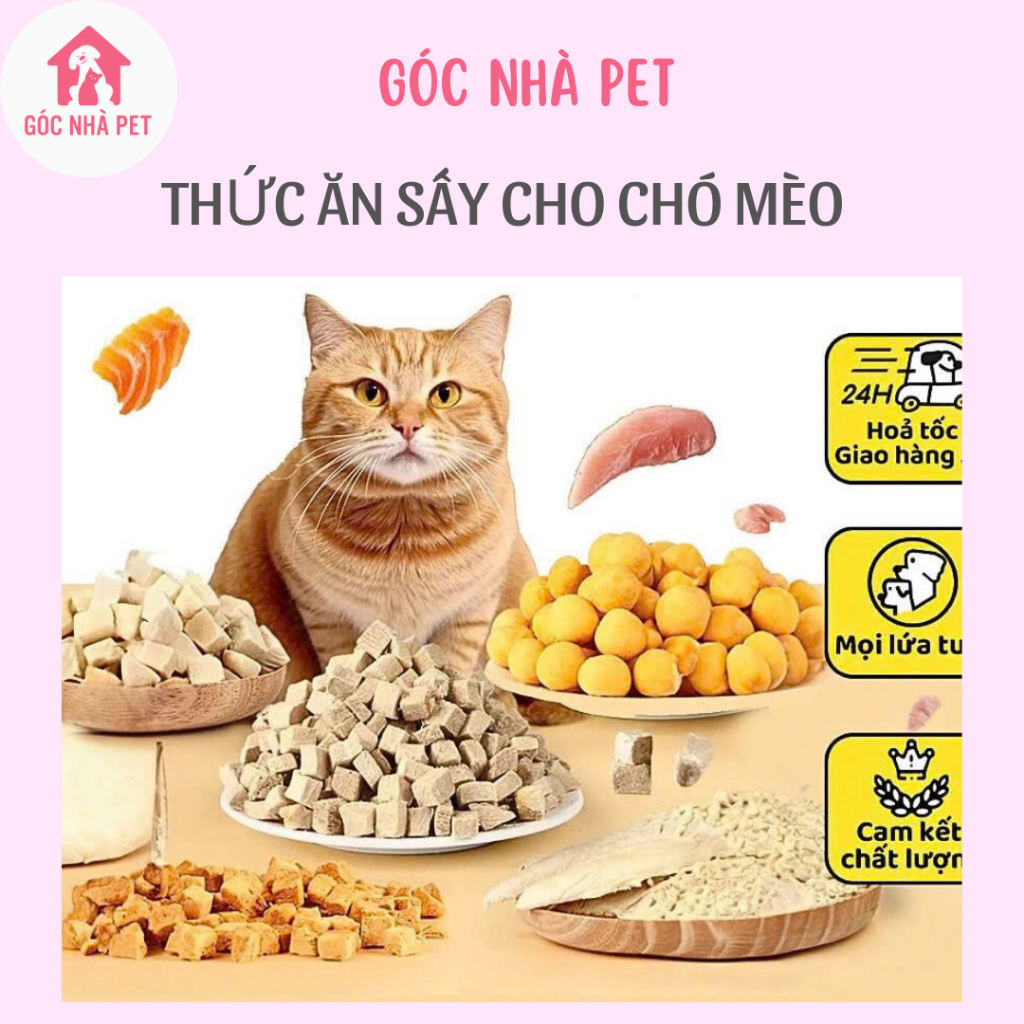 Thức ăn Thịt sấy khô cho chó mèo cao cấp Thương Hiệu KAMT-  Vị Ức gà, trứng, cỏ mèo, dầu cá, Gan Gà,