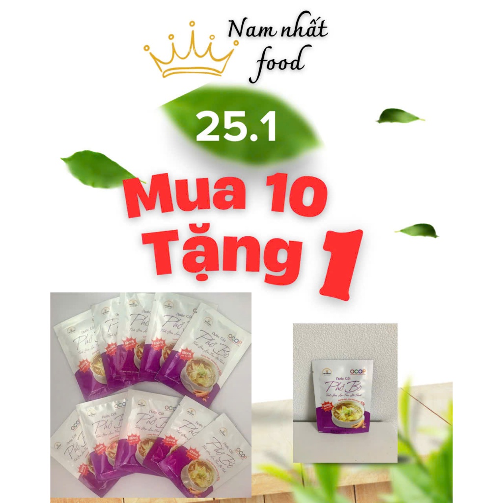 Mua 10 túi tặng 1 - Nước Cốt Phở Bò Nam Nhất 30g  Cô Đặc, Dễ Mang Theo – Chuẩn Vị Truyền Thống