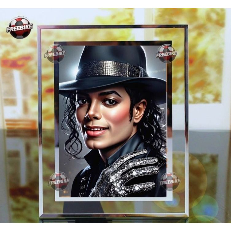 KHUNG POSTER MICHAEL JACKSON BẰNG KÍNH PHA LÊ CAO CẤP MẪU 2