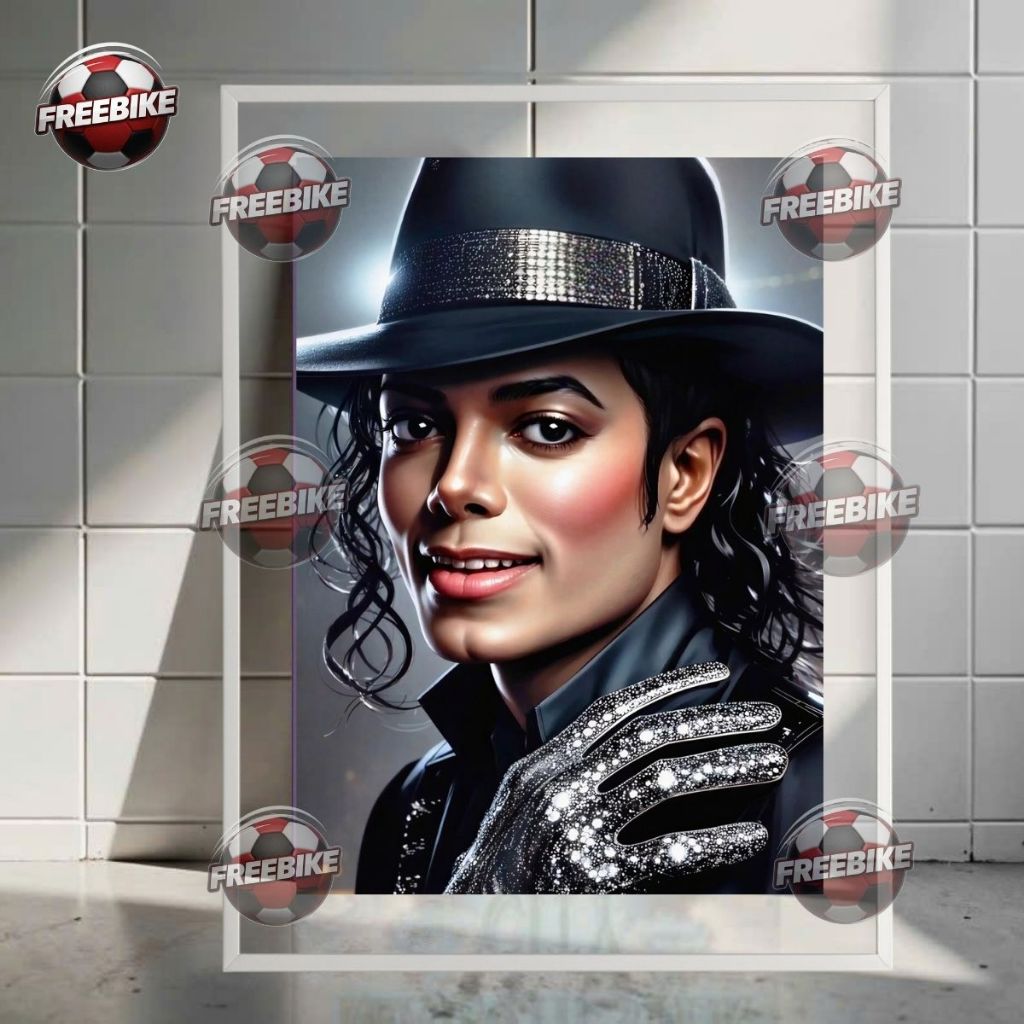 KHUNG POSTER MICHAEL JACKSON BẰNG KÍNH PHA LÊ CAO CẤP MẪU 2
