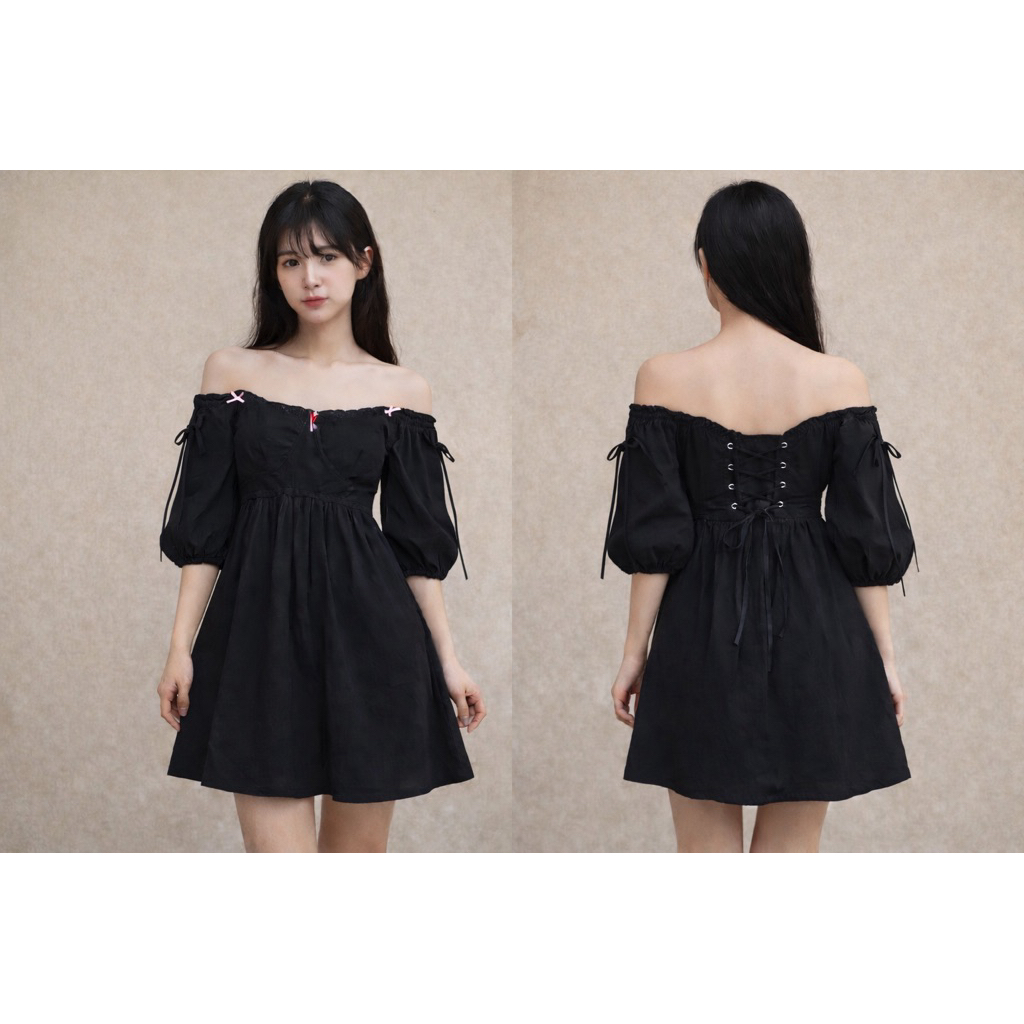 [Pass/Thanh lý] Đầm đen lolita nơ