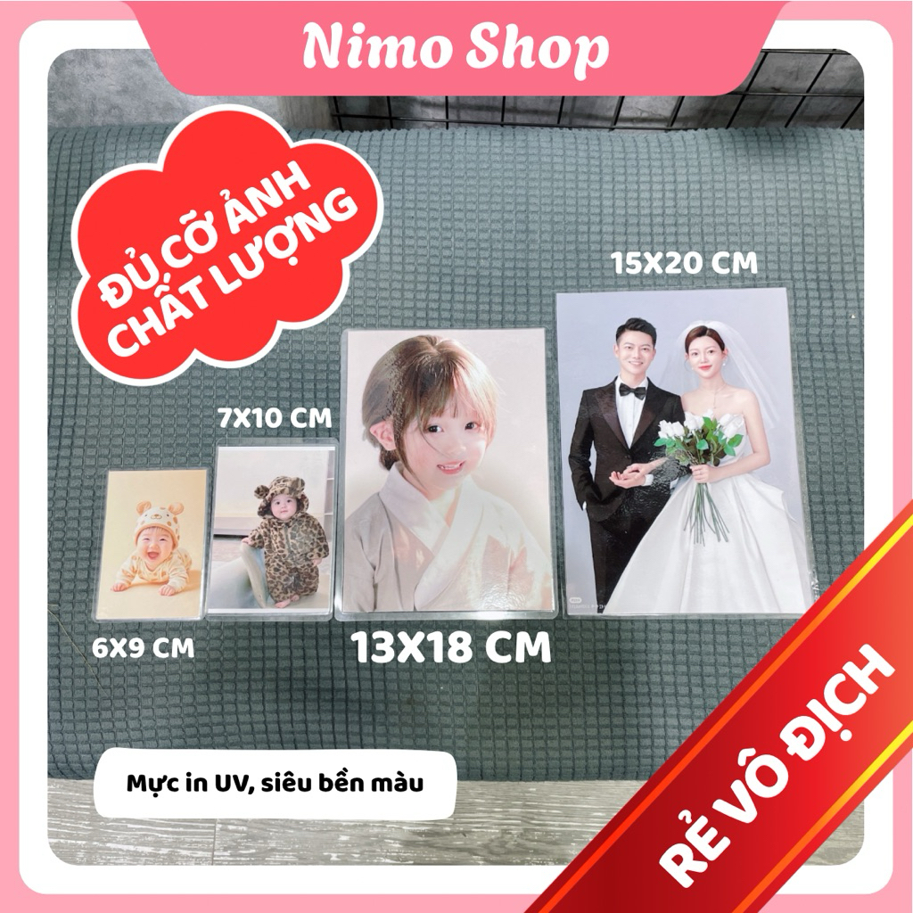[Combo] In ảnh theo yêu cầu 13x18, 6x9, 7x10, 15x20 ép plastic, mực in UV bền màu